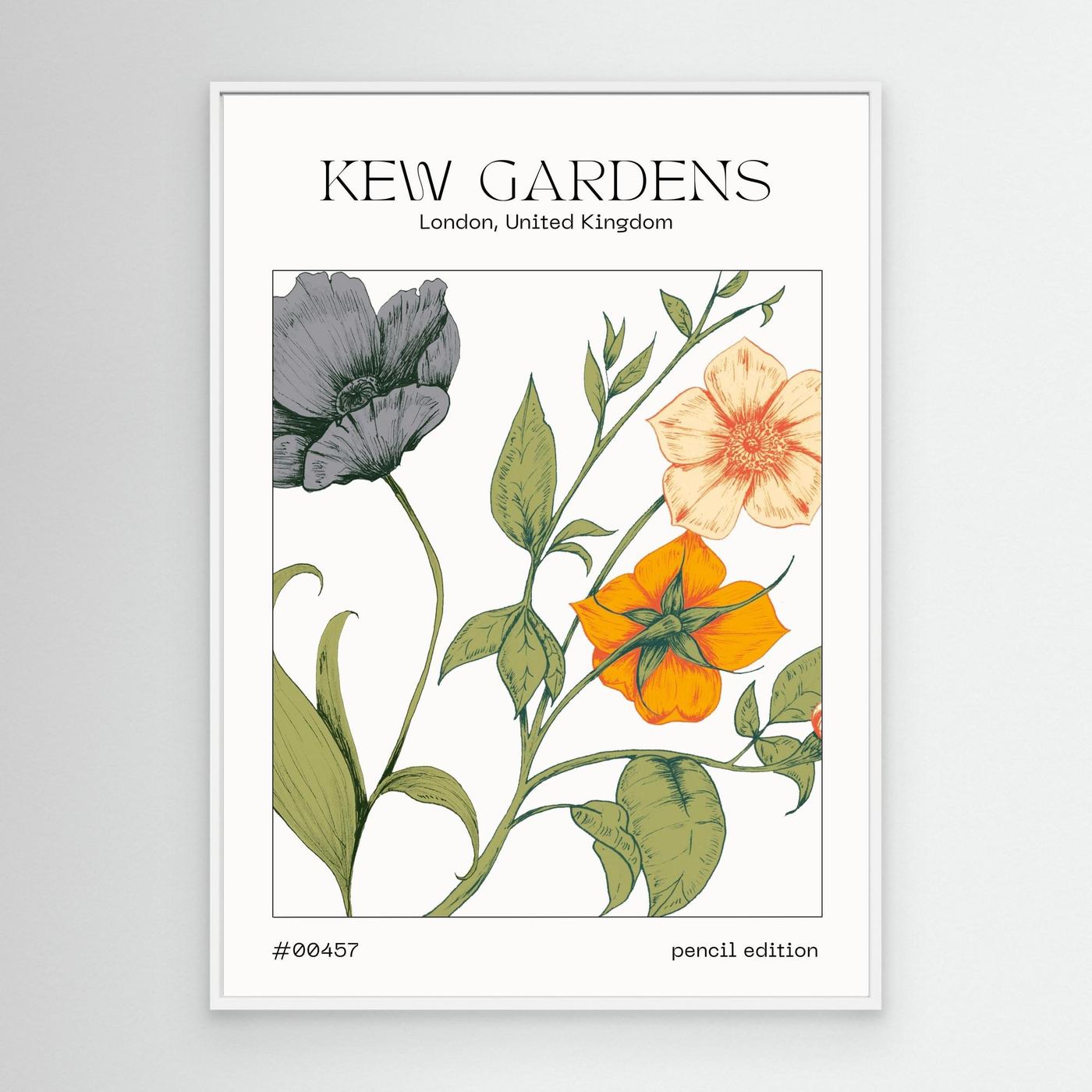 Mayfair Retro Botanical Flower Wall Art Print | Vintage Floral Illustration | Neutral Beige Home Decor