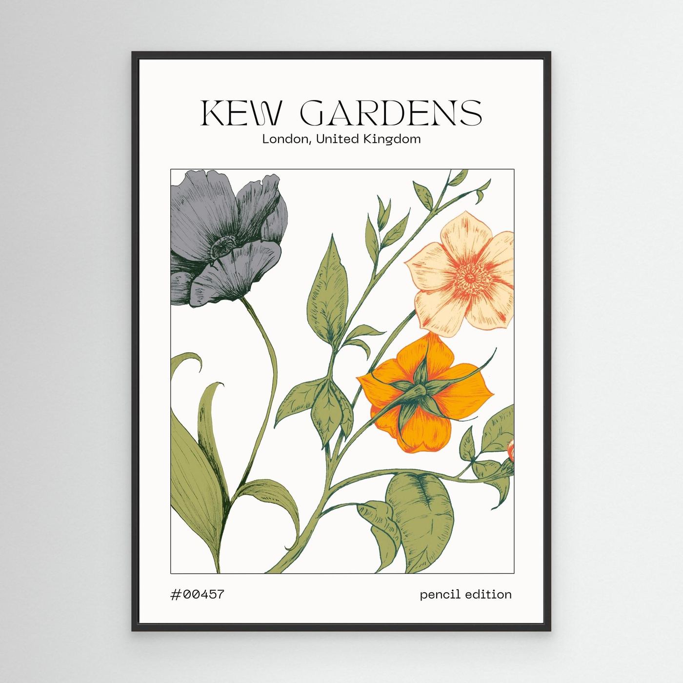 Mayfair Retro Botanical Flower Wall Art Print | Vintage Floral Illustration | Neutral Beige Home Decor