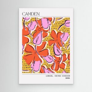 Camden Modern Floral Pattern Wall Art | Abstract Flower Illustration | Contemporary Botanical Poster