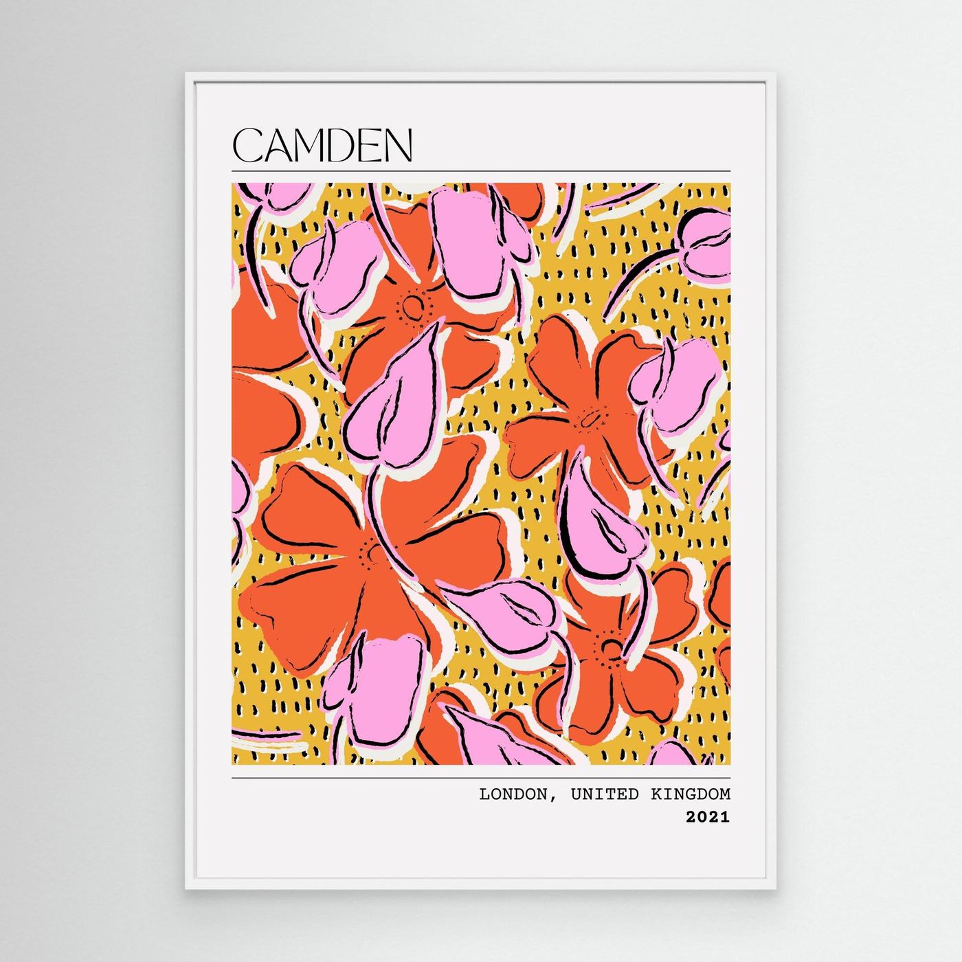 Camden Modern Floral Pattern Wall Art | Abstract Flower Illustration | Contemporary Botanical Poster