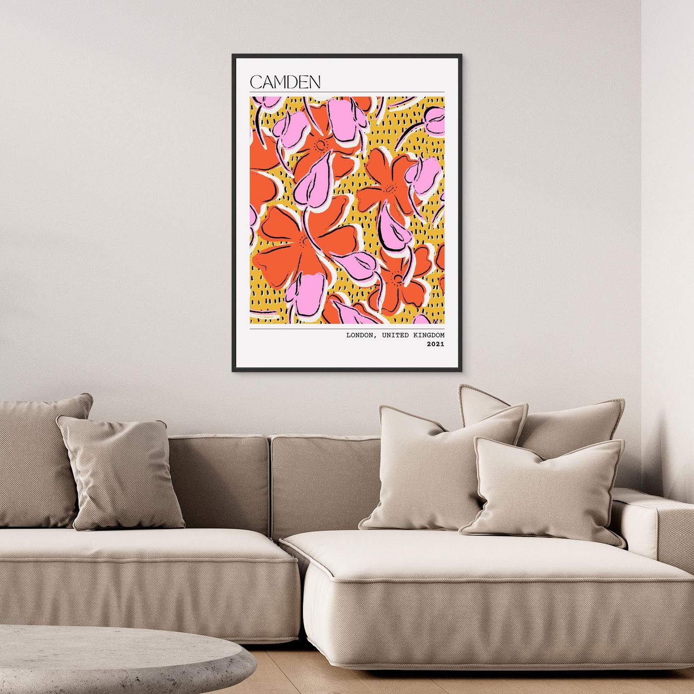 Camden Modern Floral Pattern Wall Art | Abstract Flower Illustration | Contemporary Botanical Poster