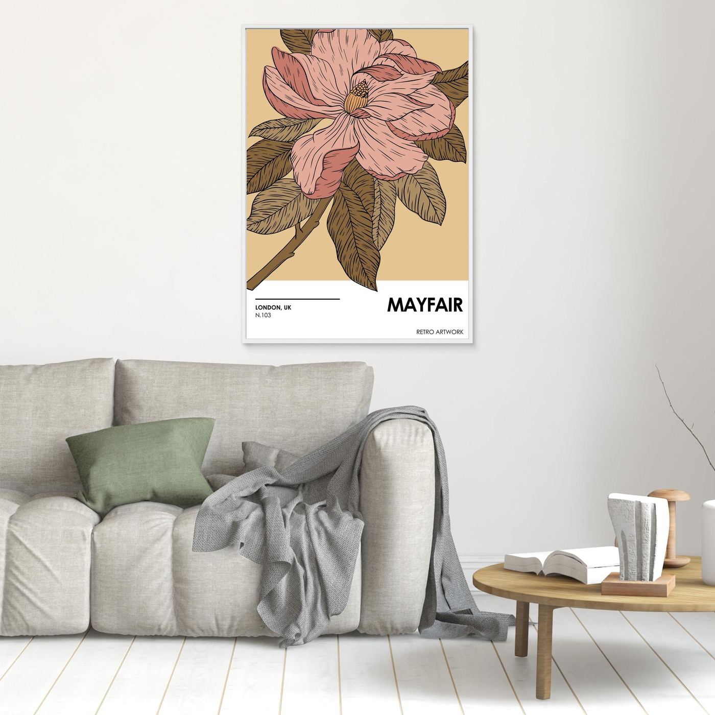 Vintage Magnolia Flower Illustration Botanical Wall Art