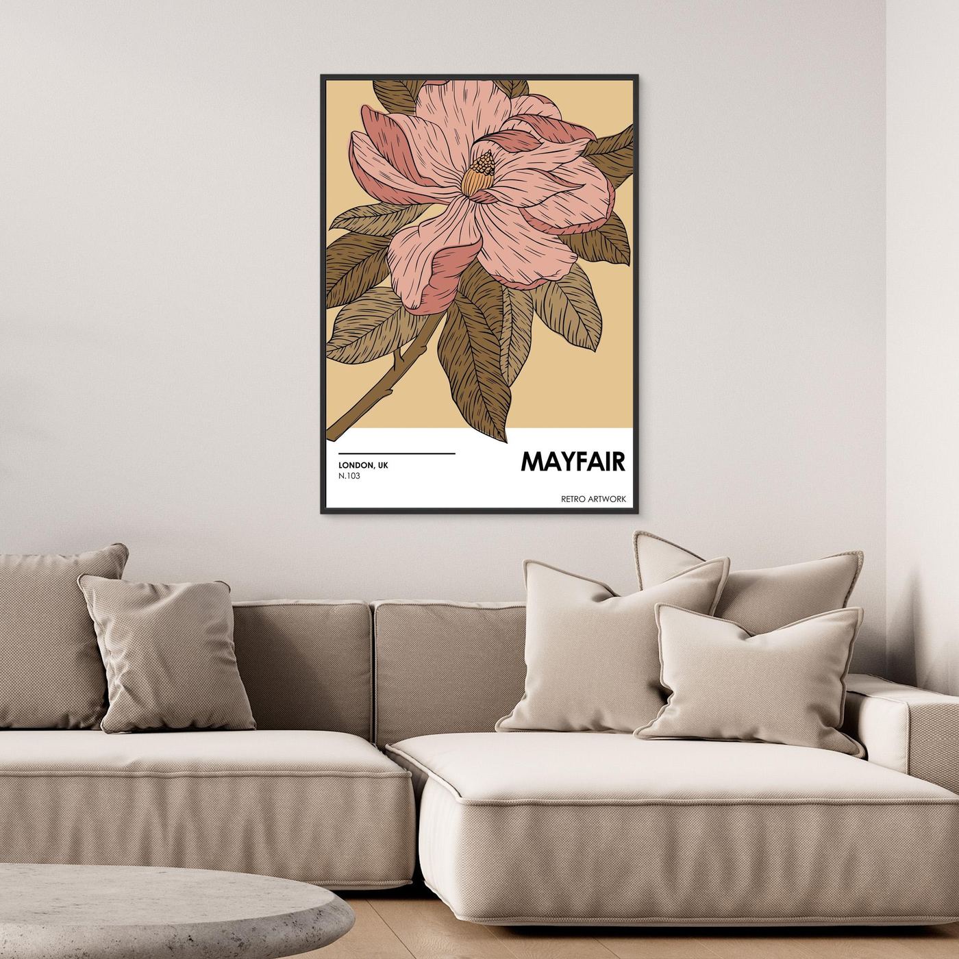 Vintage Magnolia Flower Illustration Botanical Wall Art