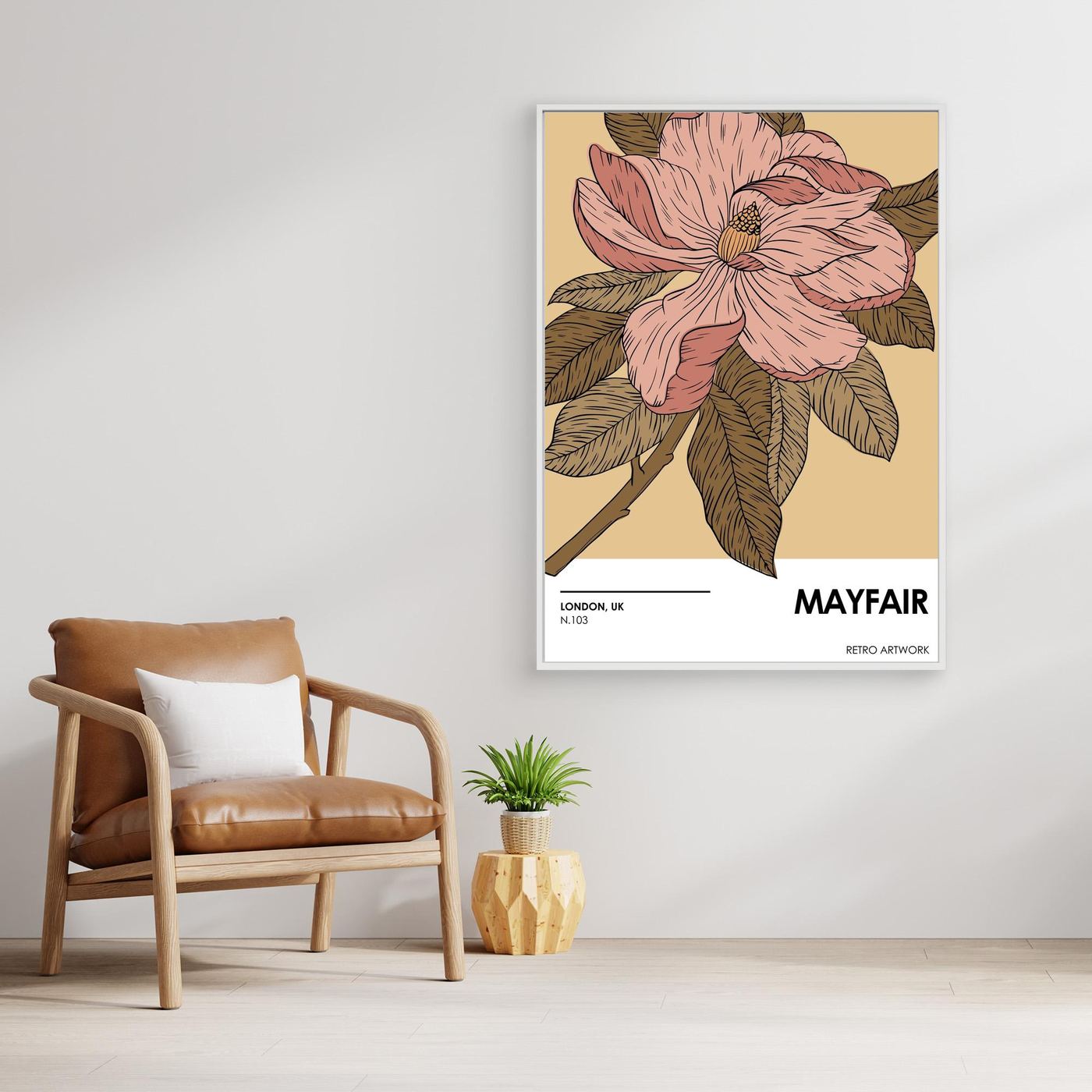 Vintage Magnolia Flower Illustration Botanical Wall Art