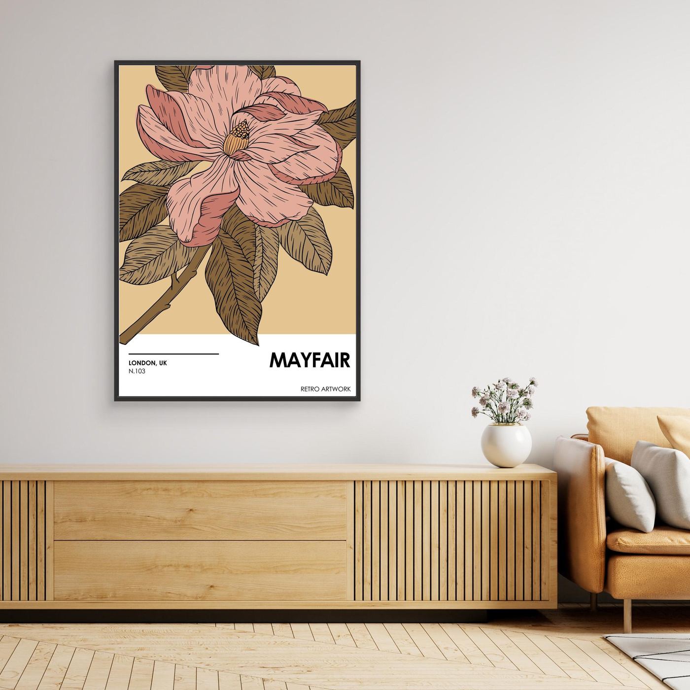 Vintage Magnolia Flower Illustration Botanical Wall Art