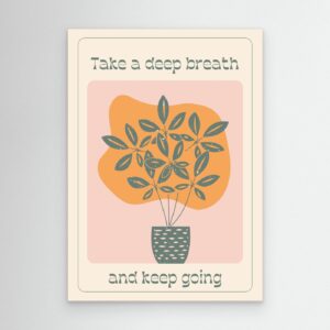 Modern Botanical Quote Poster with Minimal Plant Illustration