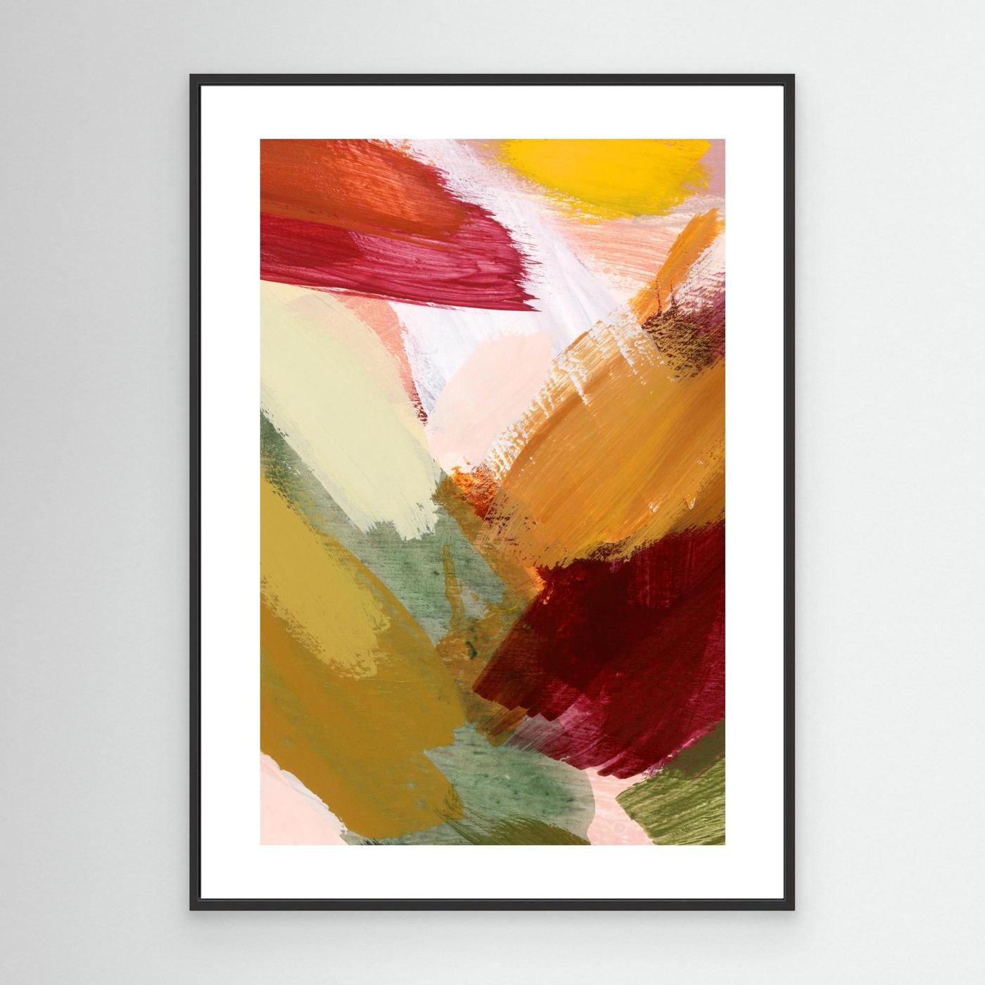 Colorful Abstract Brush Stroke Painting with Modern Artistic Texture