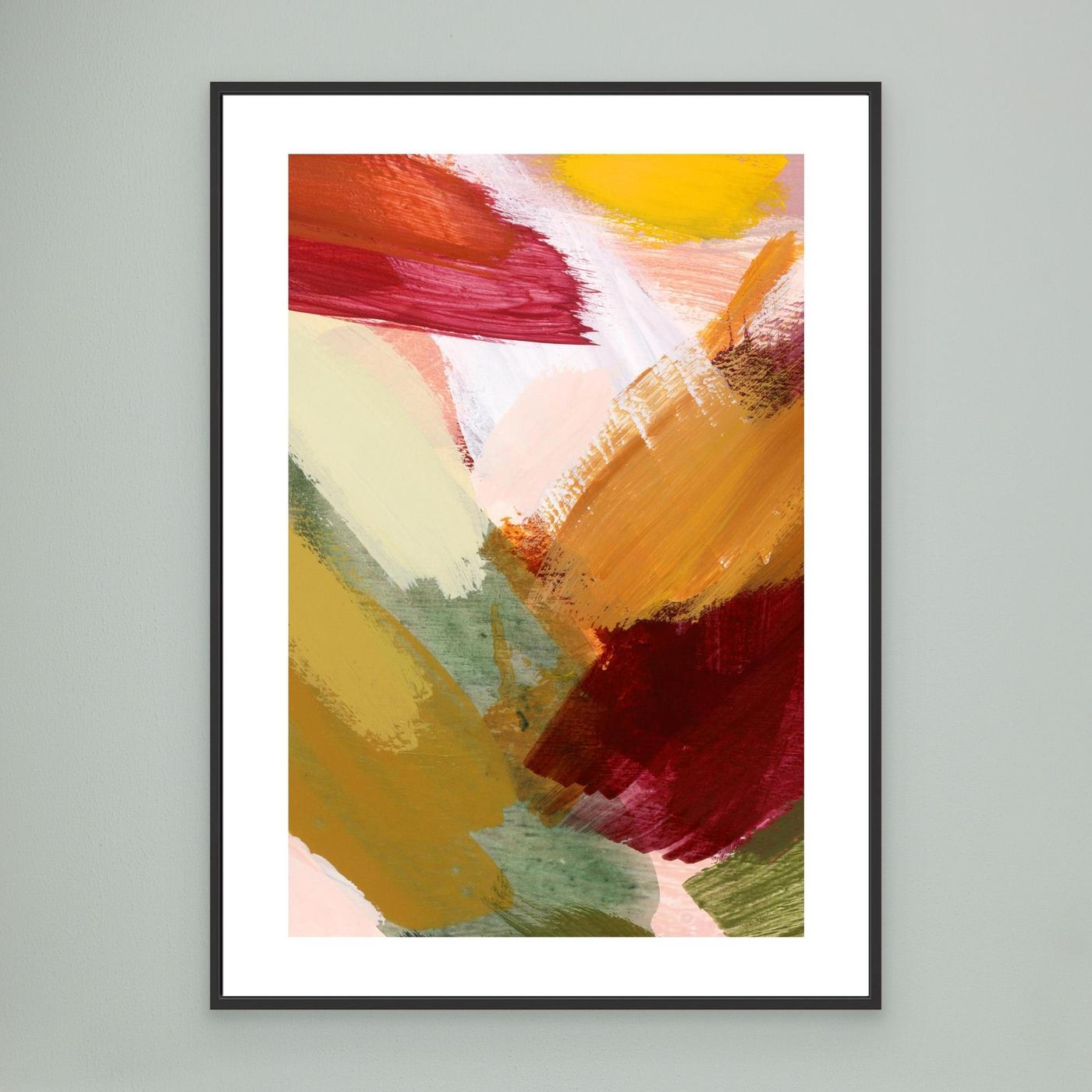 Colorful Abstract Brush Stroke Painting with Modern Artistic Texture