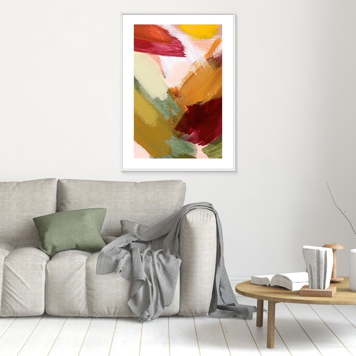 Colorful Abstract Brush Stroke Painting with Modern Artistic Texture