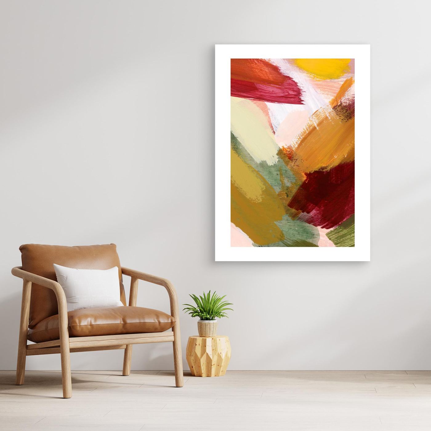 Colorful Abstract Brush Stroke Painting with Modern Artistic Texture