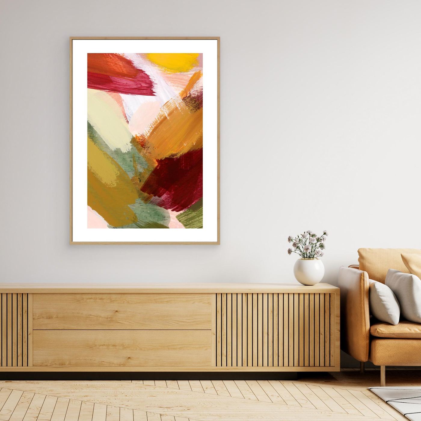 Colorful Abstract Brush Stroke Painting with Modern Artistic Texture