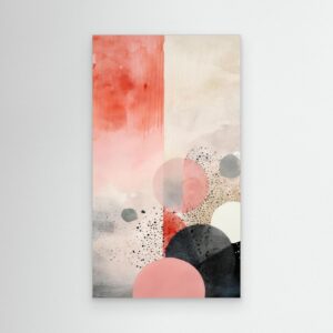 Abstract Watercolor Geometric Shapes Wall Art in Soft Pink and Neutral Tones
