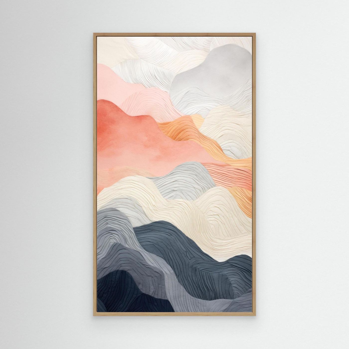 Abstract Layered Mountain Landscape Wall Art
