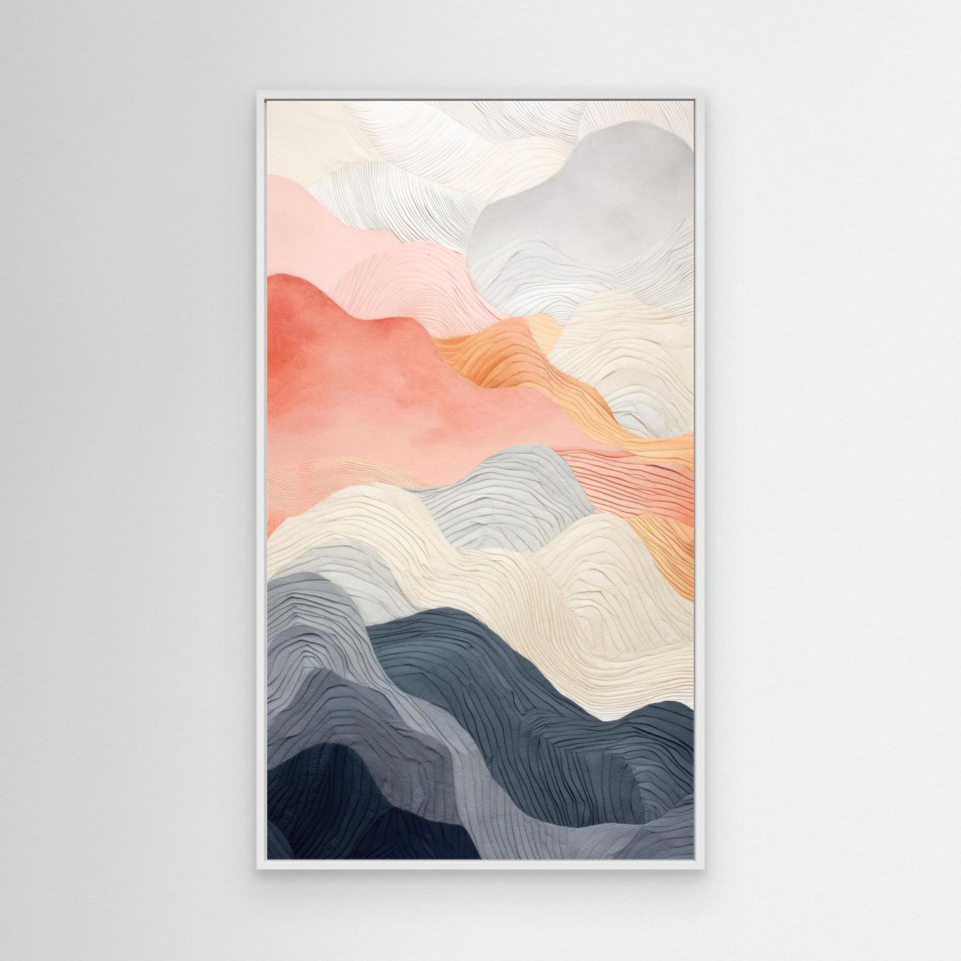 Abstract Layered Mountain Landscape Wall Art