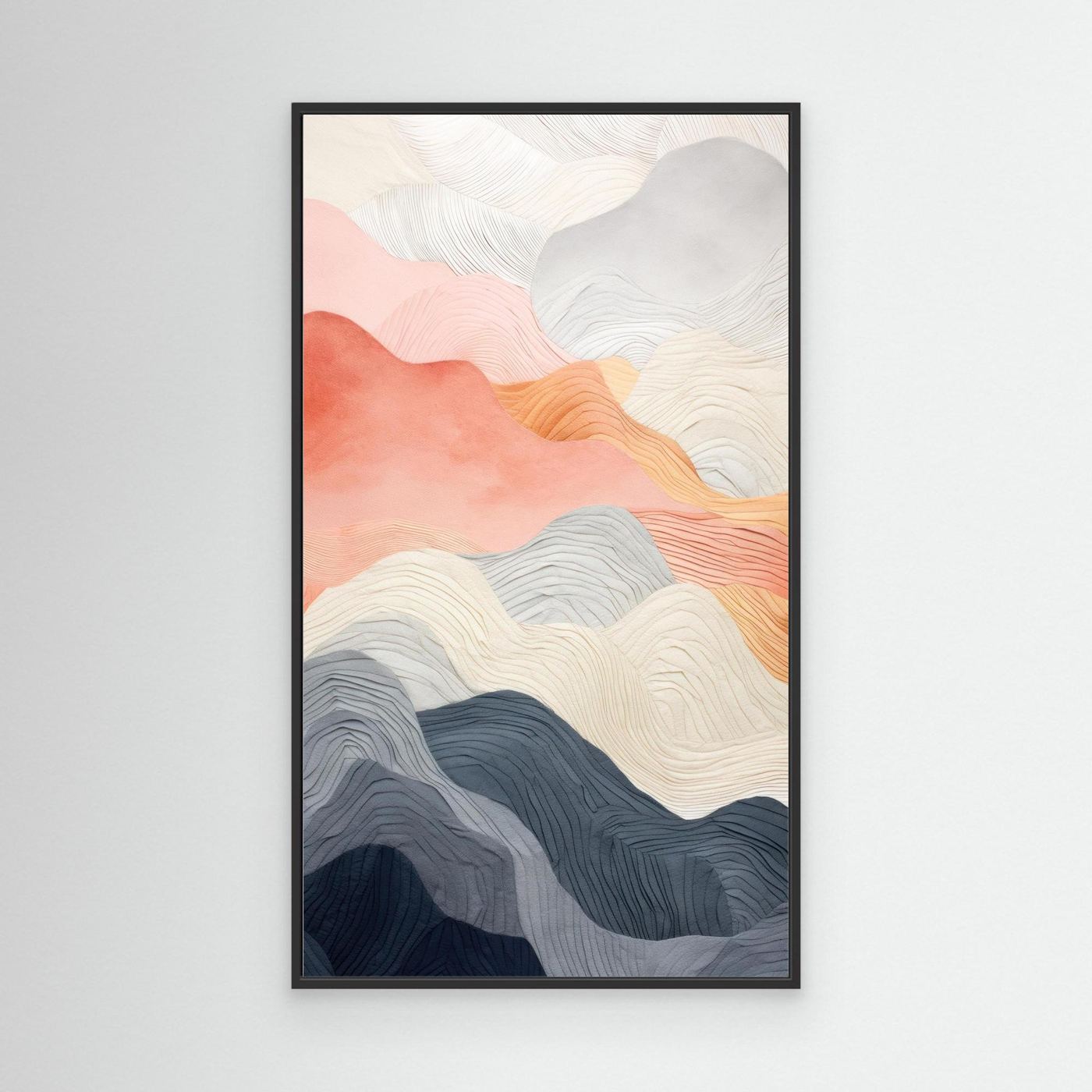 Abstract Layered Mountain Landscape Wall Art