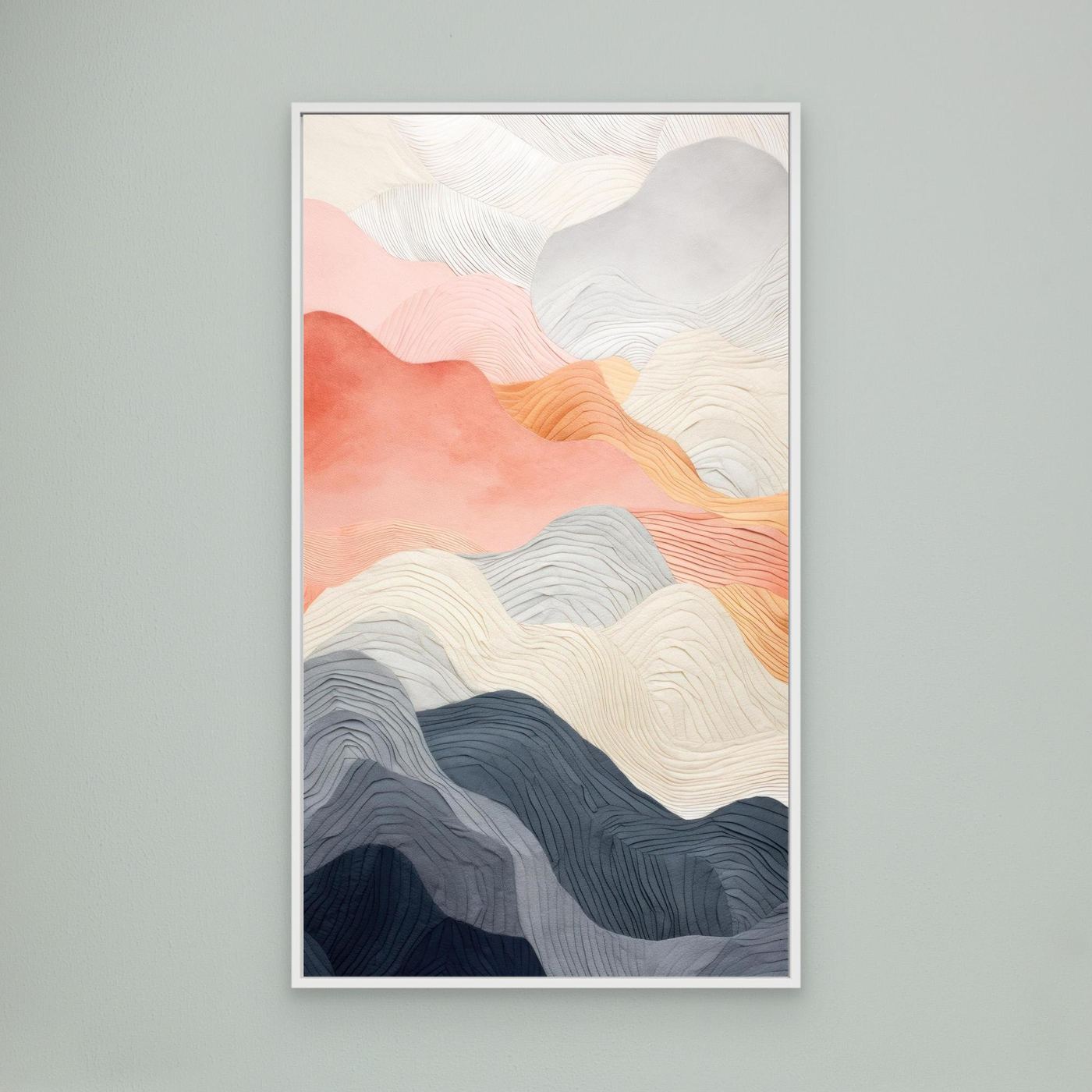 Abstract Layered Mountain Landscape Wall Art