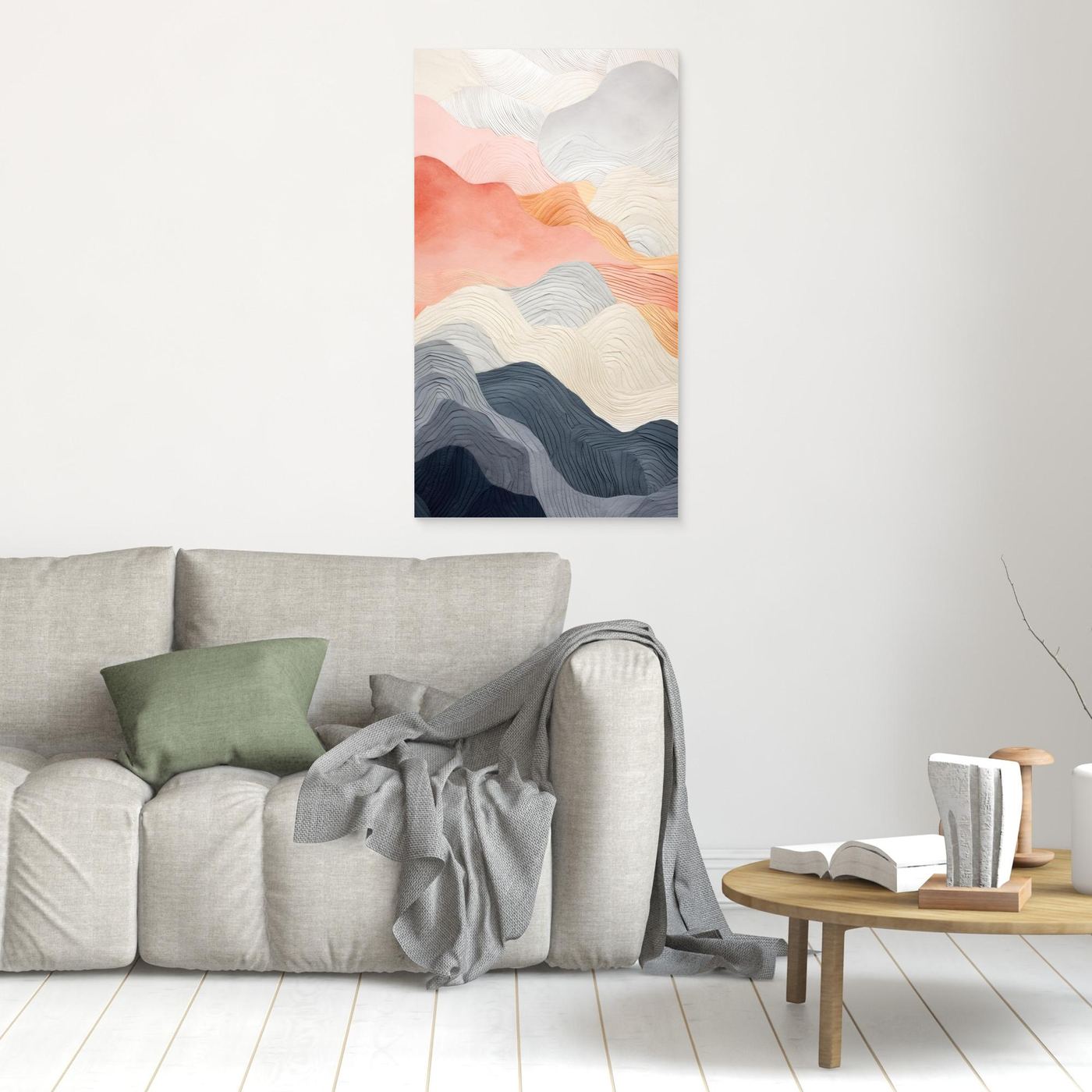 Abstract Layered Mountain Landscape Wall Art