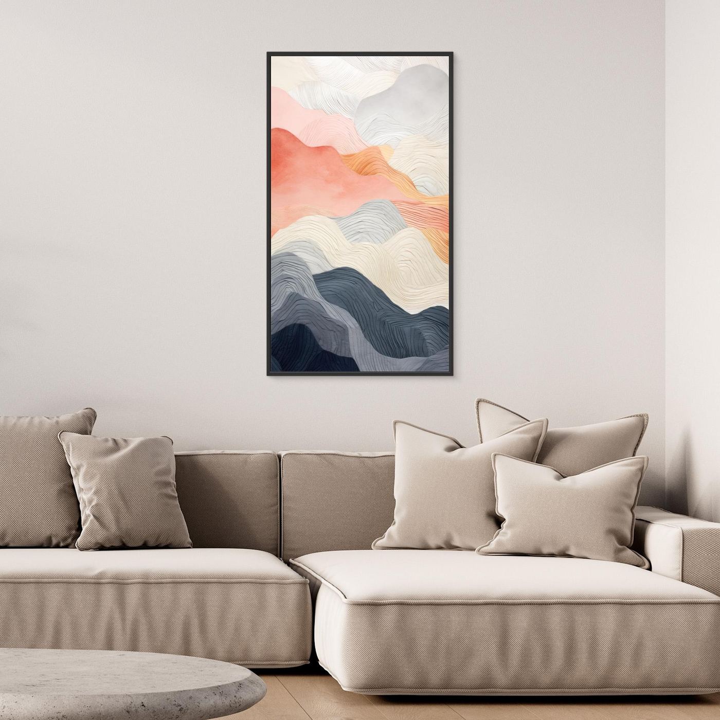 Abstract Layered Mountain Landscape Wall Art