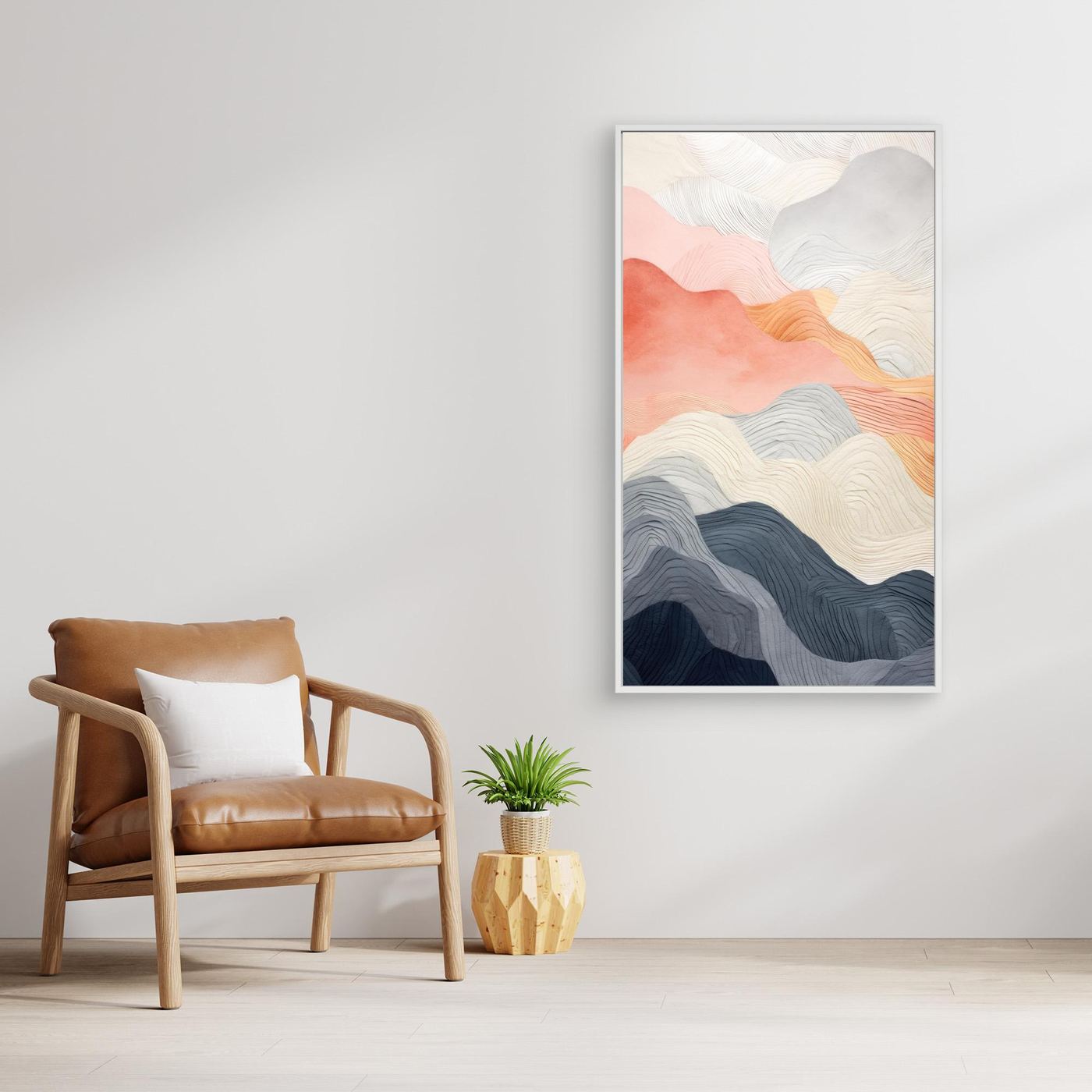 Abstract Layered Mountain Landscape Wall Art
