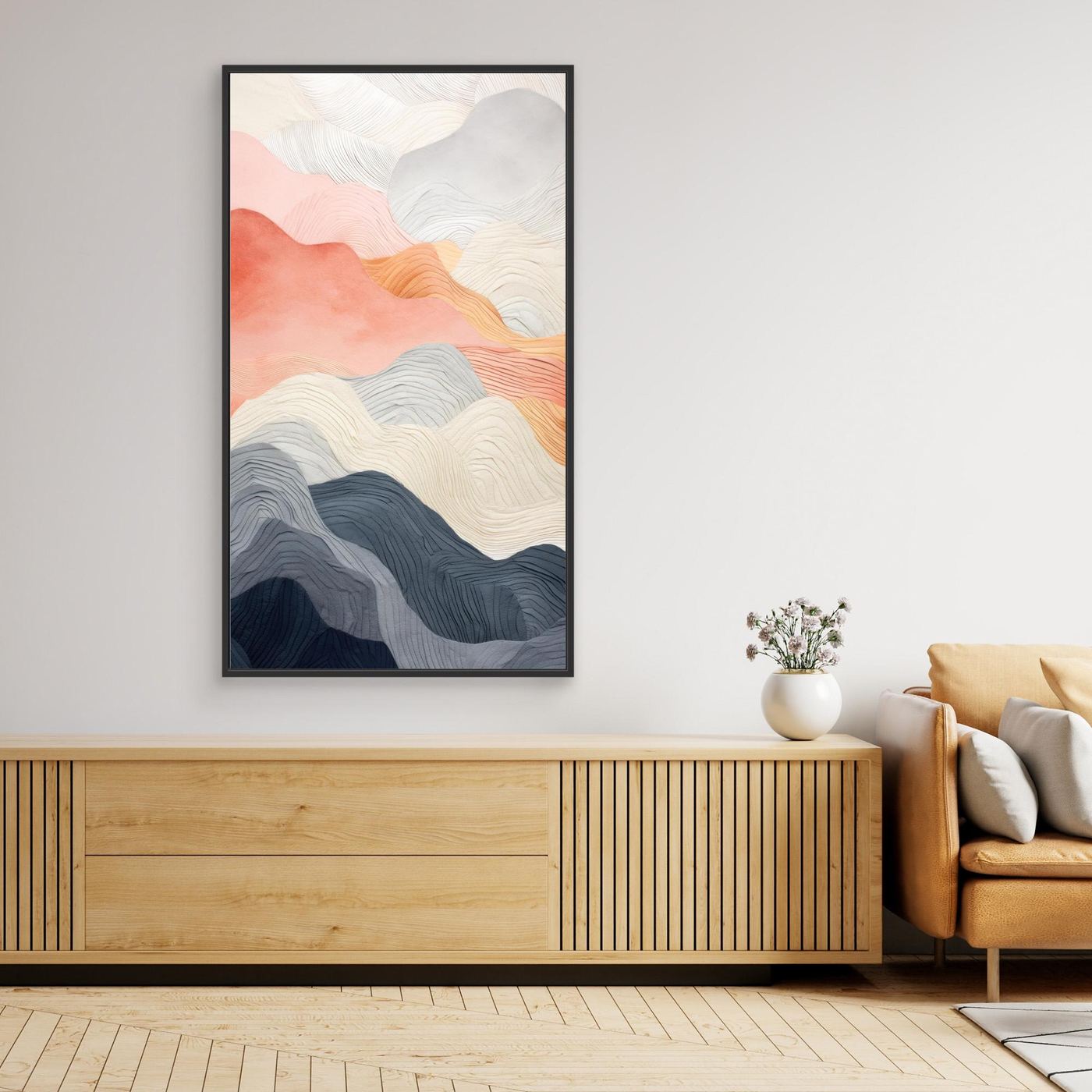 Abstract Layered Mountain Landscape Wall Art