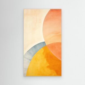 Modern Abstract Sunrise Geometry Wall Art | Minimalist Watercolor Shapes Print