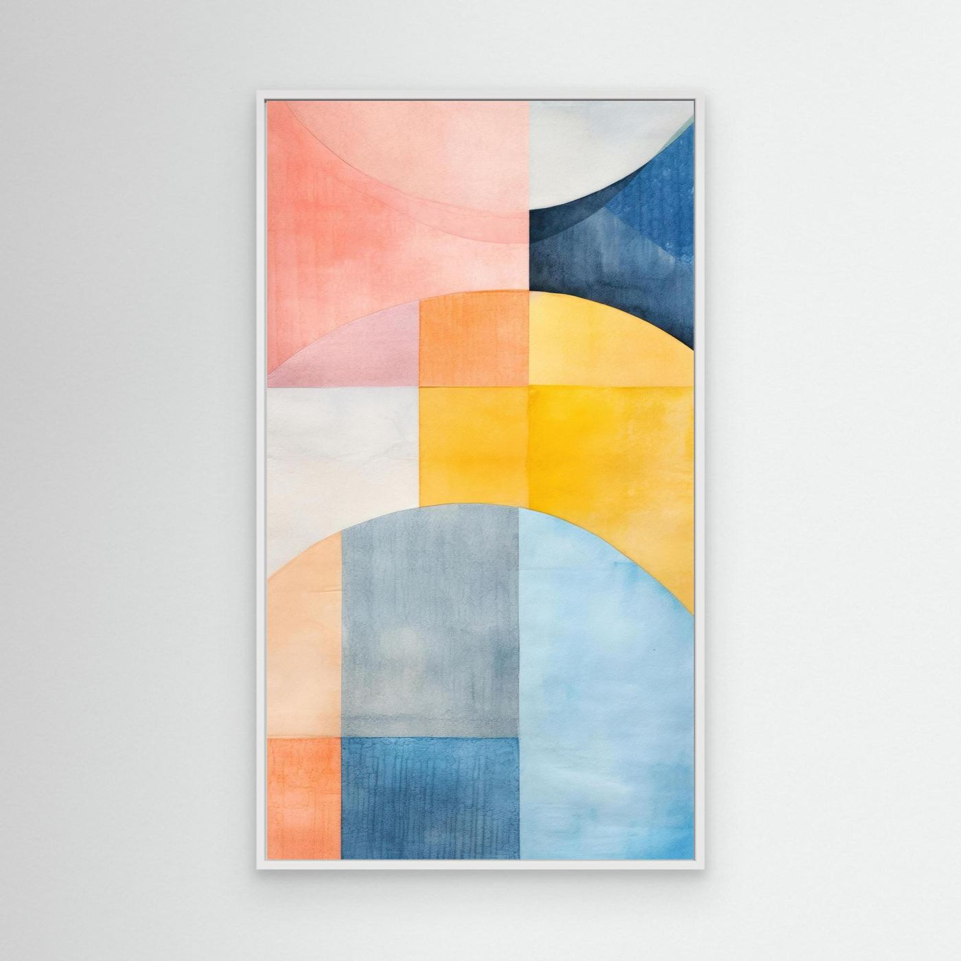 Abstract Geometric Color Block Wall Art | Modern Watercolor Shapes Print