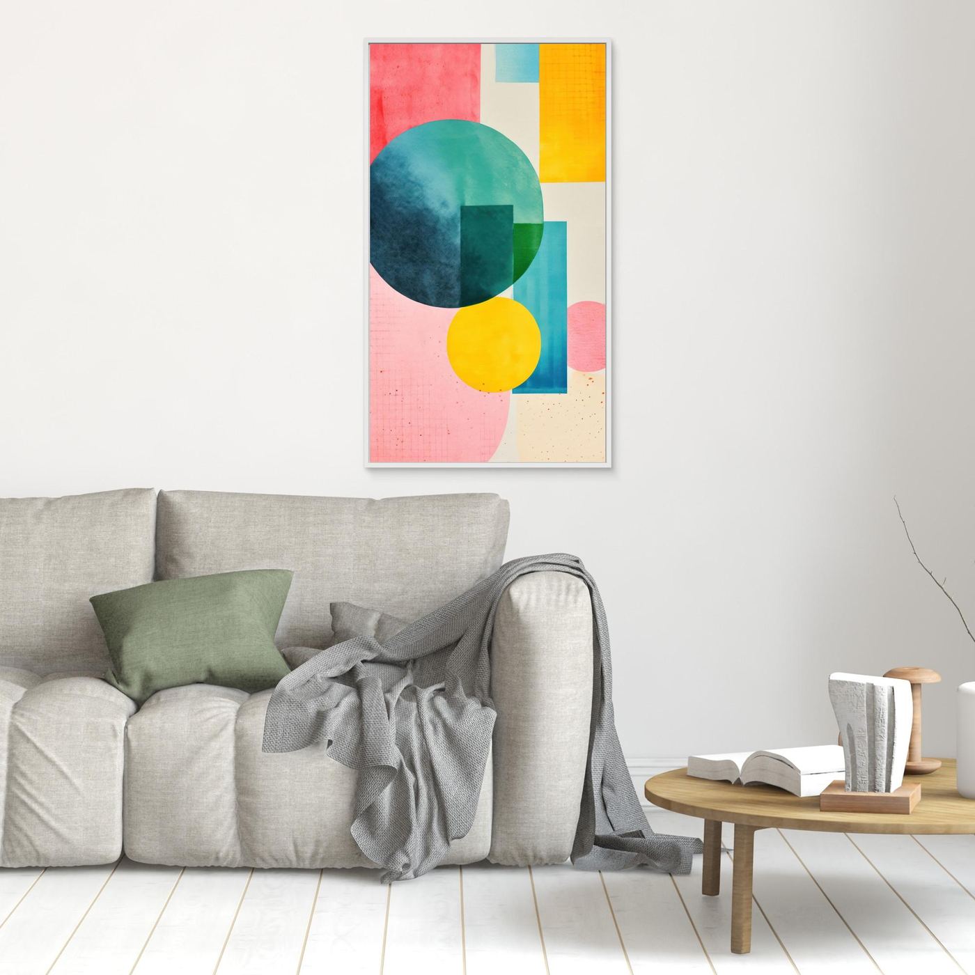 Pastel Circle Composition Abstract – Contemporary Geometric Background Art