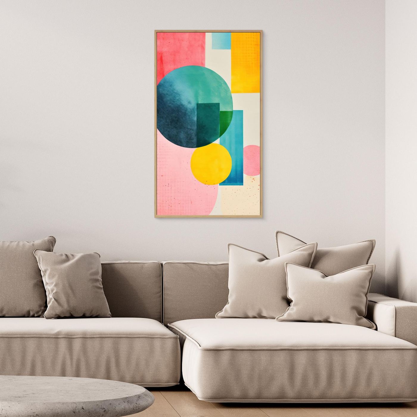 Pastel Circle Composition Abstract – Contemporary Geometric Background Art
