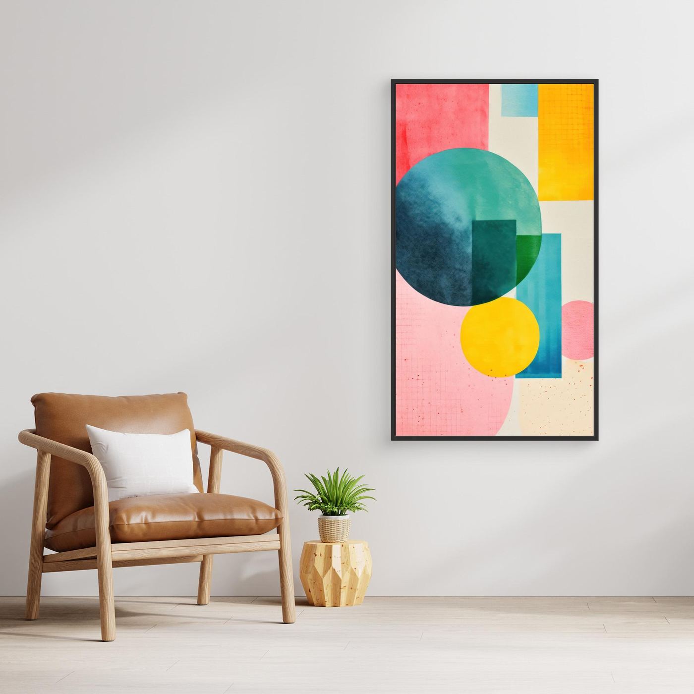Pastel Circle Composition Abstract – Contemporary Geometric Background Art