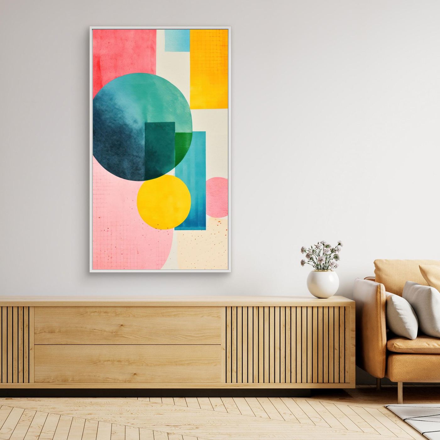 Pastel Circle Composition Abstract – Contemporary Geometric Background Art