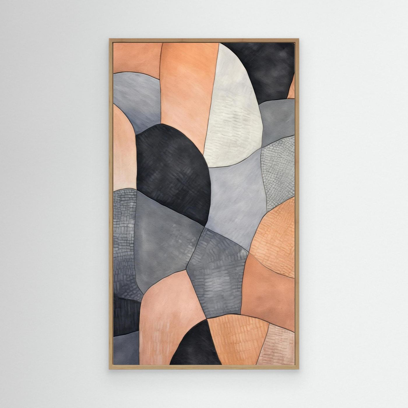 Modern Abstract Geometric Shapes in Black, Gray and Beige Minimalist Texture