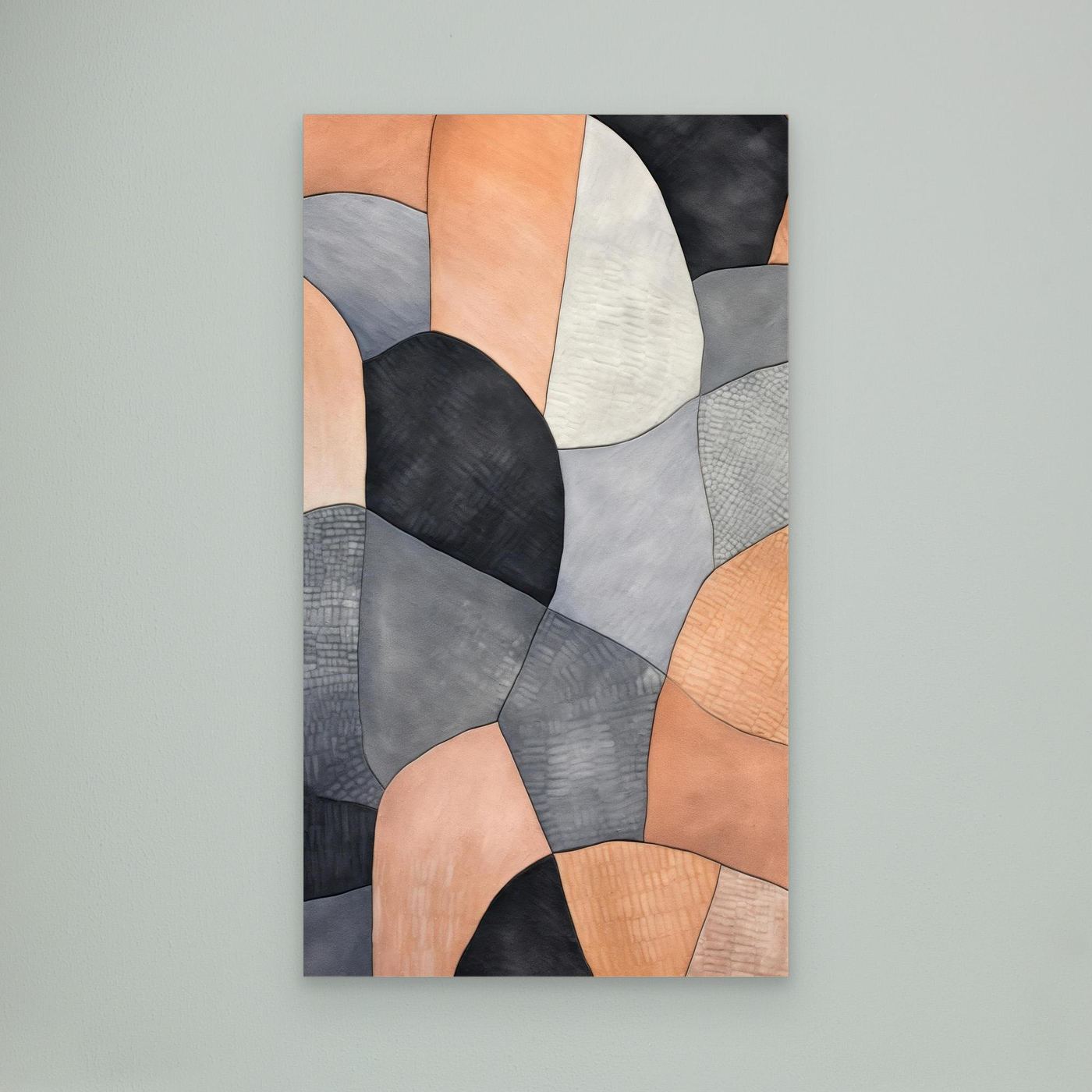 Modern Abstract Geometric Shapes in Black, Gray and Beige Minimalist Texture