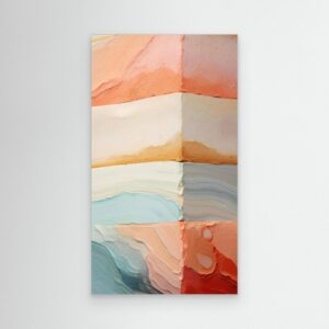 Abstract Pastel Texture Composition with Layered Stone and Organic Paint Forms