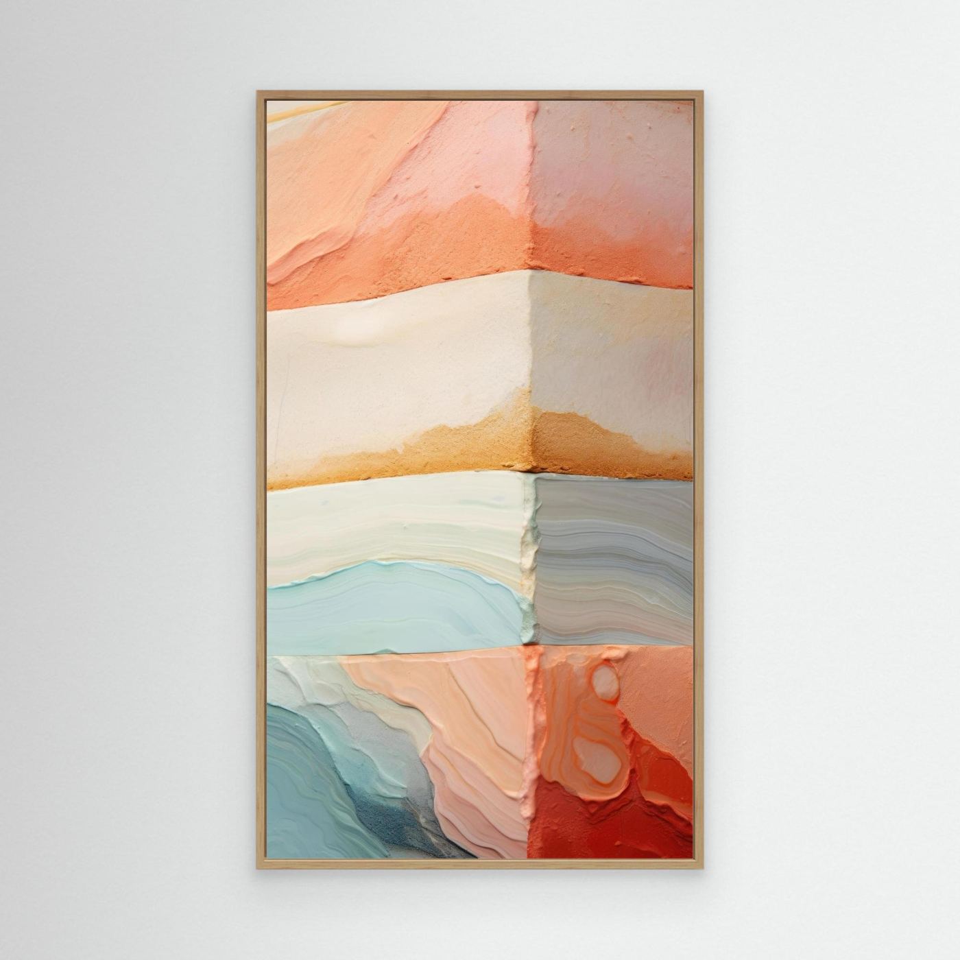 Abstract Pastel Texture Composition with Layered Stone and Organic Paint Forms