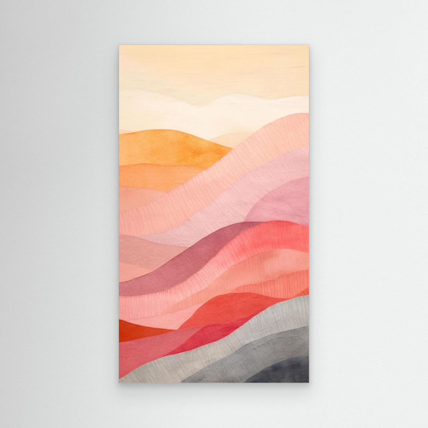 Minimalist Pastel Abstract Landscape with Soft Layered Waves and Modern Artistic Texture