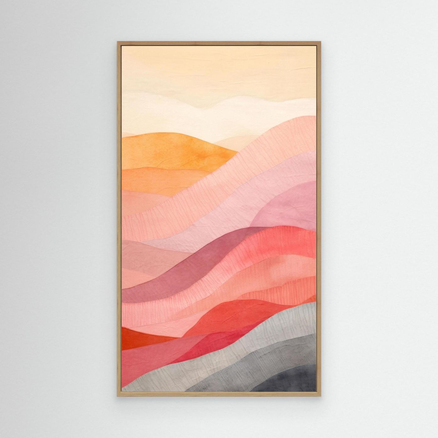 Minimalist Pastel Abstract Landscape with Soft Layered Waves and Modern Artistic Texture
