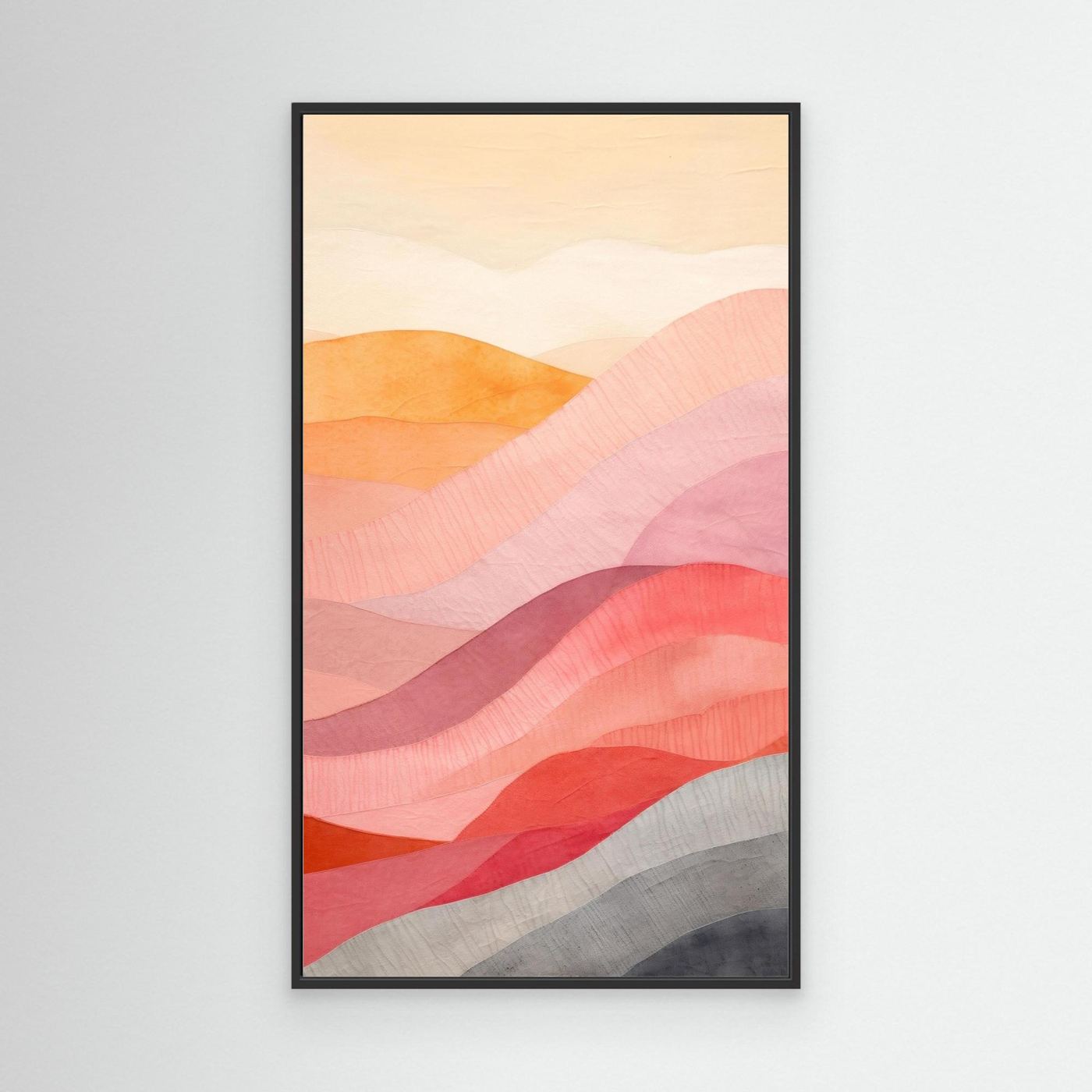 Minimalist Pastel Abstract Landscape with Soft Layered Waves and Modern Artistic Texture