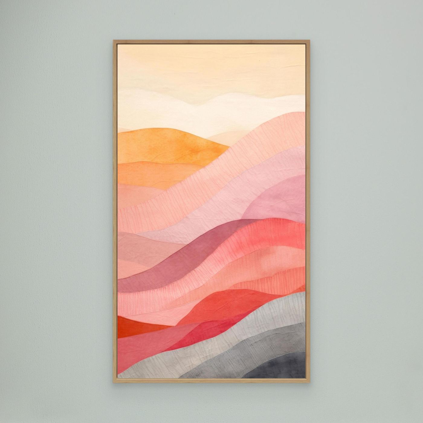 Minimalist Pastel Abstract Landscape with Soft Layered Waves and Modern Artistic Texture