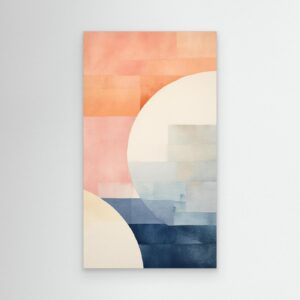 Abstract Geometric Minimalist Composition with Soft Pastel Shapes and Contemporary Texture