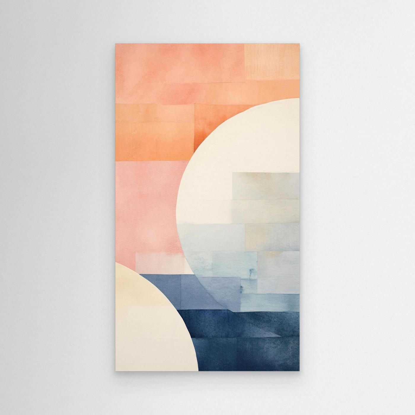 Abstract Geometric Minimalist Composition with Soft Pastel Shapes and Contemporary Texture