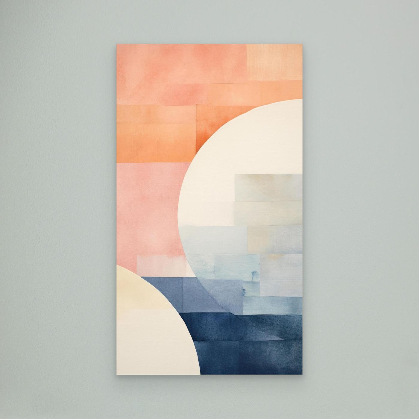 Abstract Geometric Minimalist Composition with Soft Pastel Shapes and Contemporary Texture