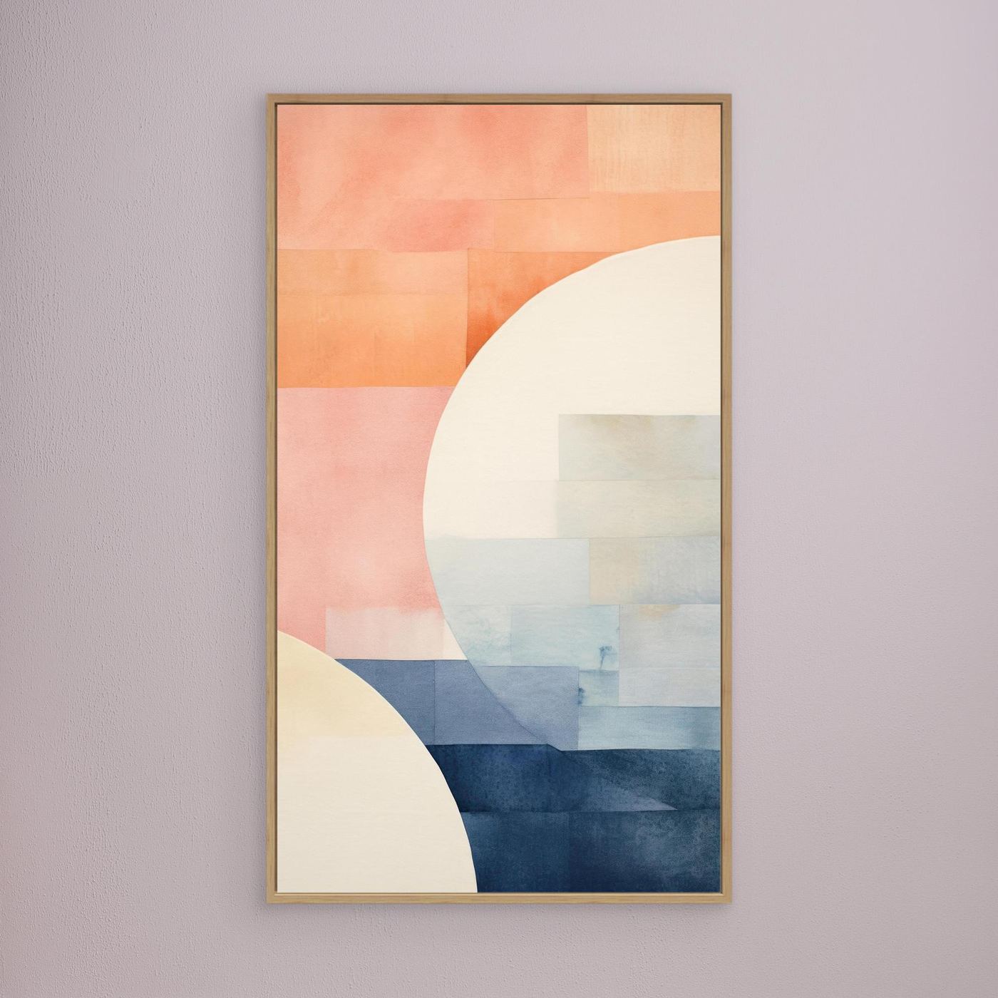 Abstract Geometric Minimalist Composition with Soft Pastel Shapes and Contemporary Texture