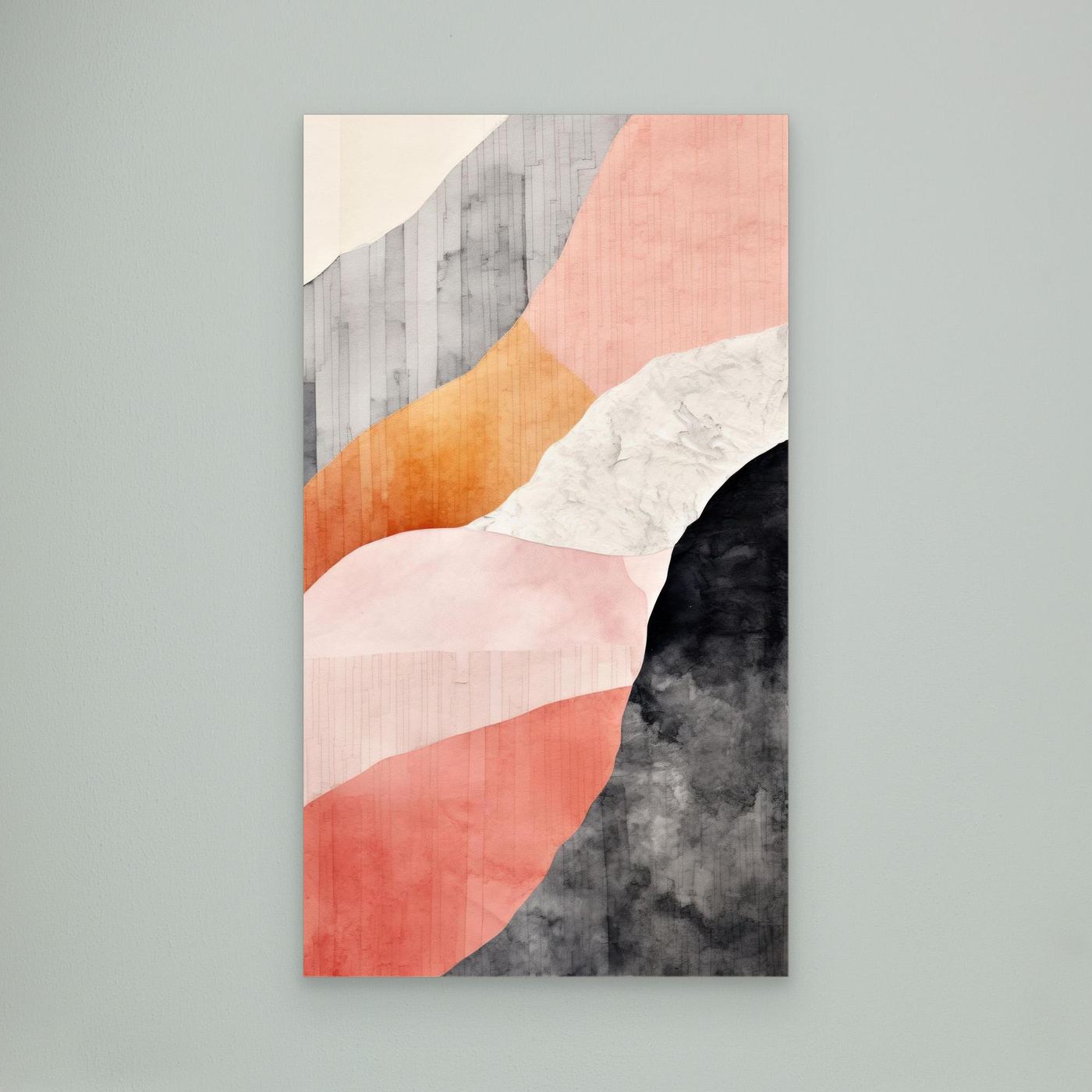Organic Abstract Shapes with Soft Curves and Textured Minimalist Color Layers