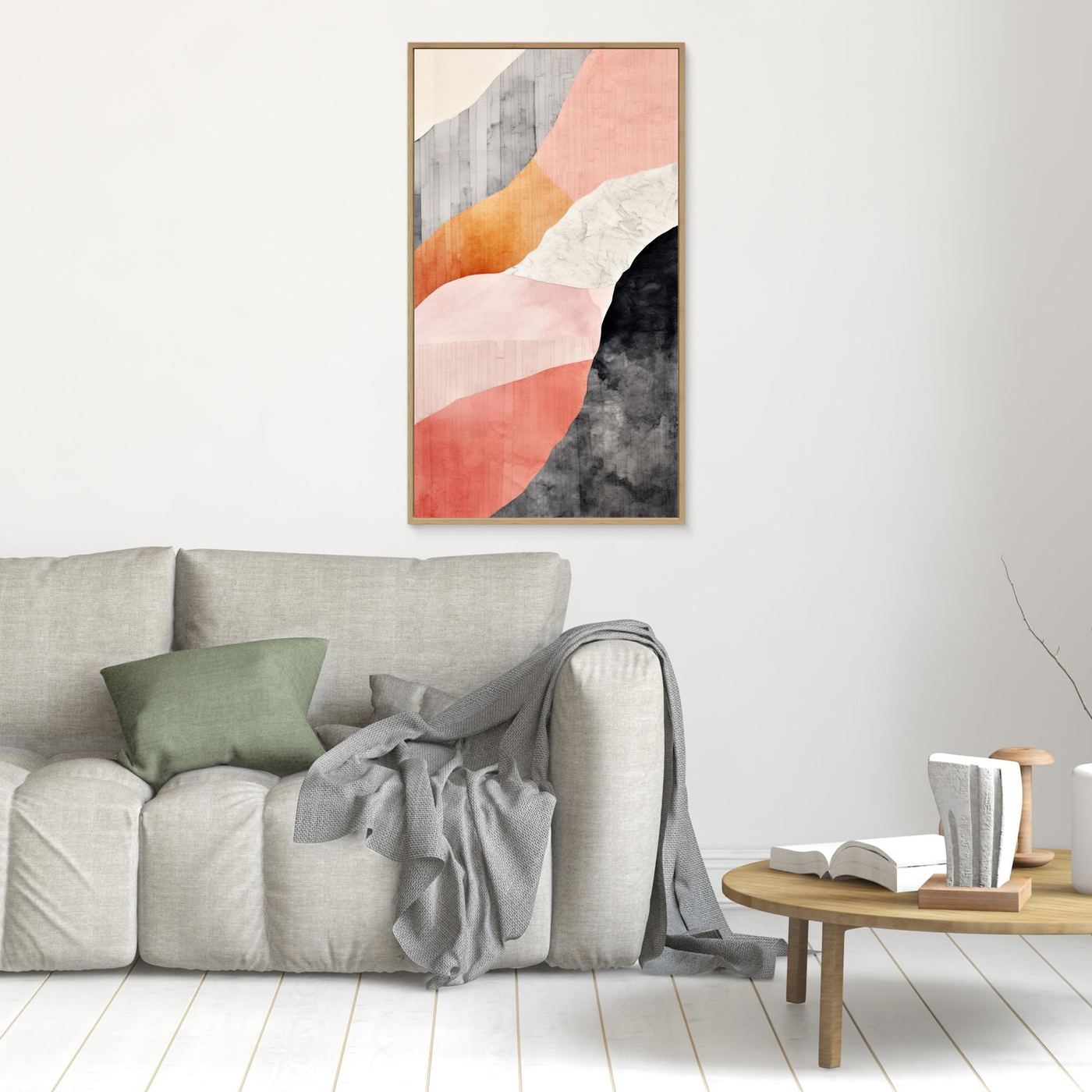 Organic Abstract Shapes with Soft Curves and Textured Minimalist Color Layers