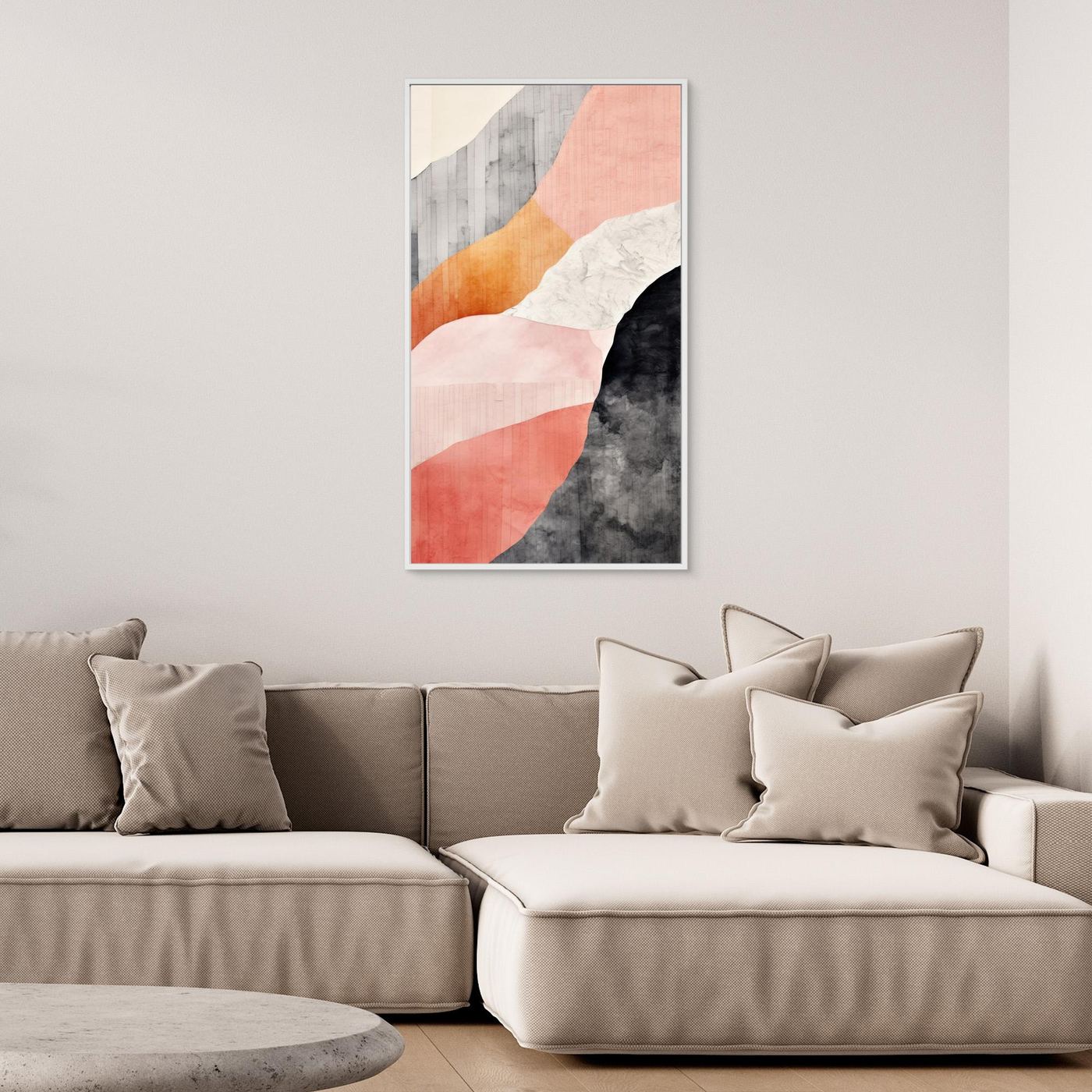 Organic Abstract Shapes with Soft Curves and Textured Minimalist Color Layers