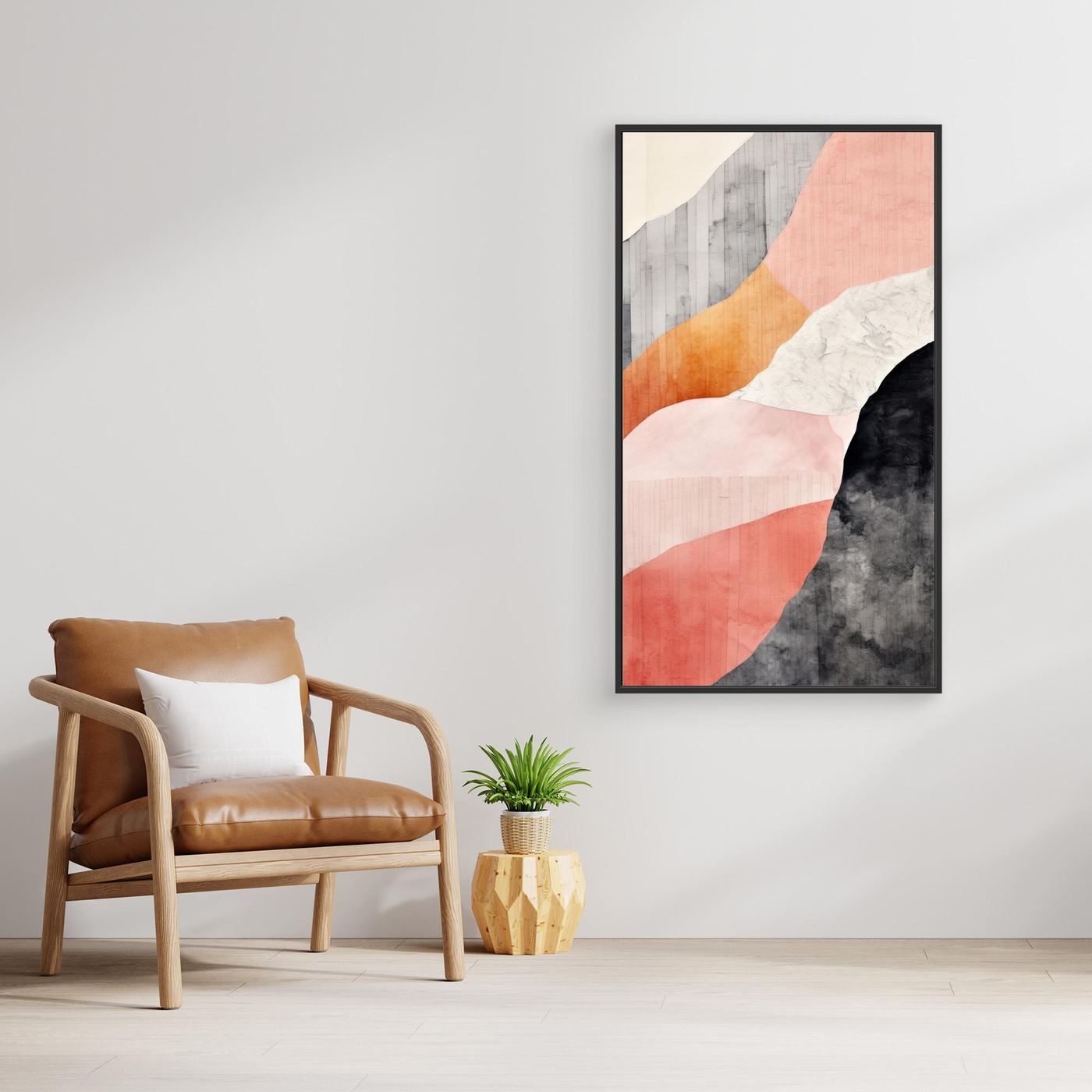 Organic Abstract Shapes with Soft Curves and Textured Minimalist Color Layers