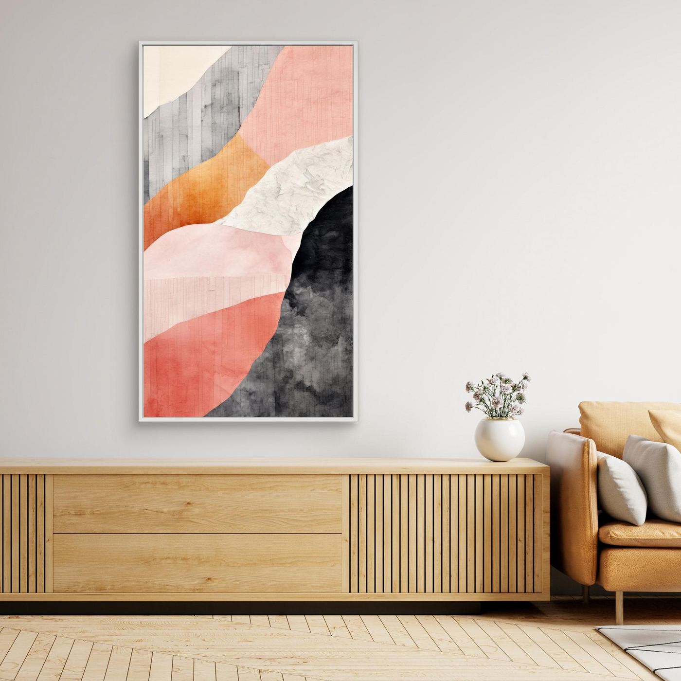 Organic Abstract Shapes with Soft Curves and Textured Minimalist Color Layers