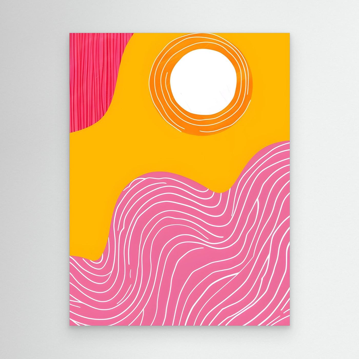 Abstract Pink and Golden Swirl Brush Pattern Background
