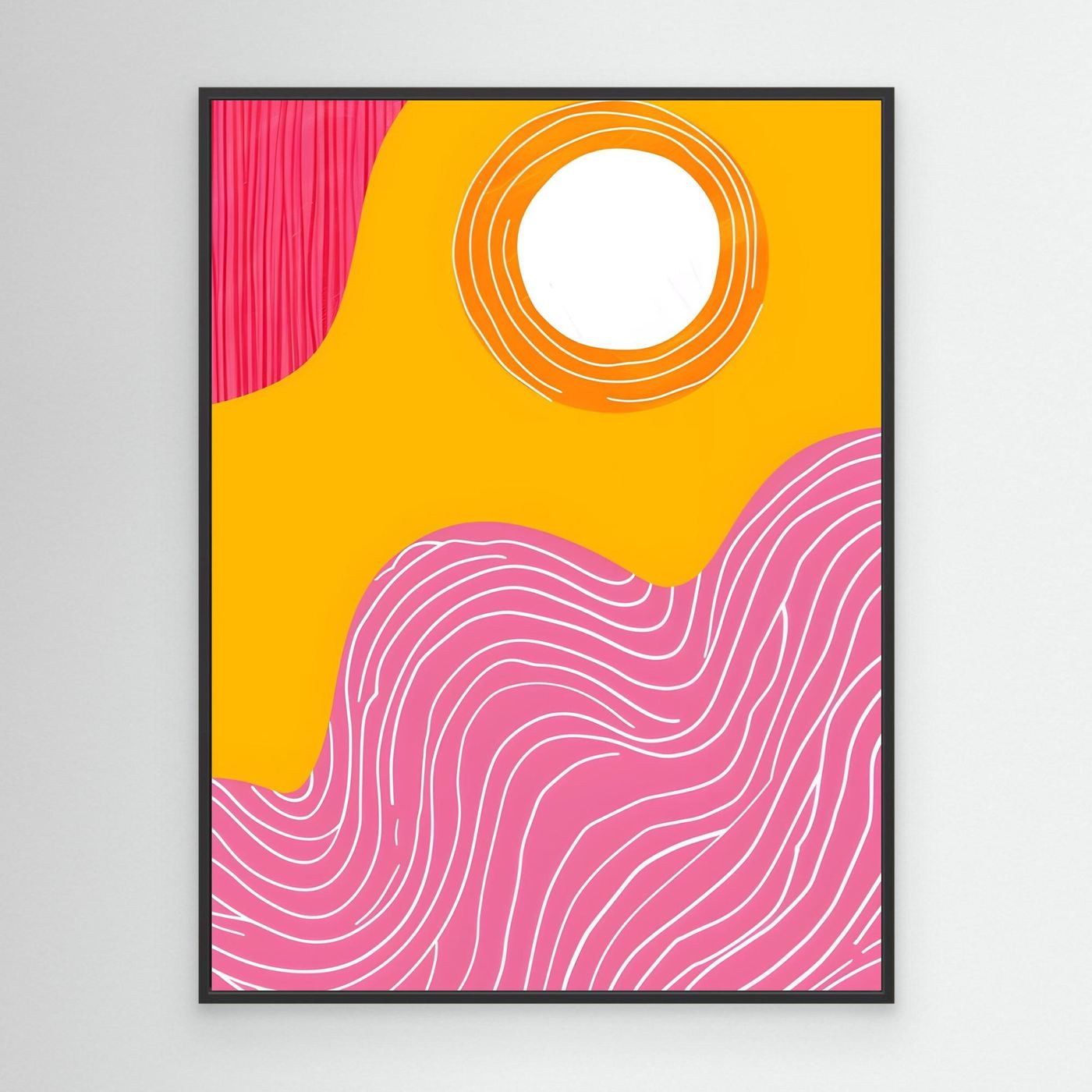 Abstract Pink and Golden Swirl Brush Pattern Background