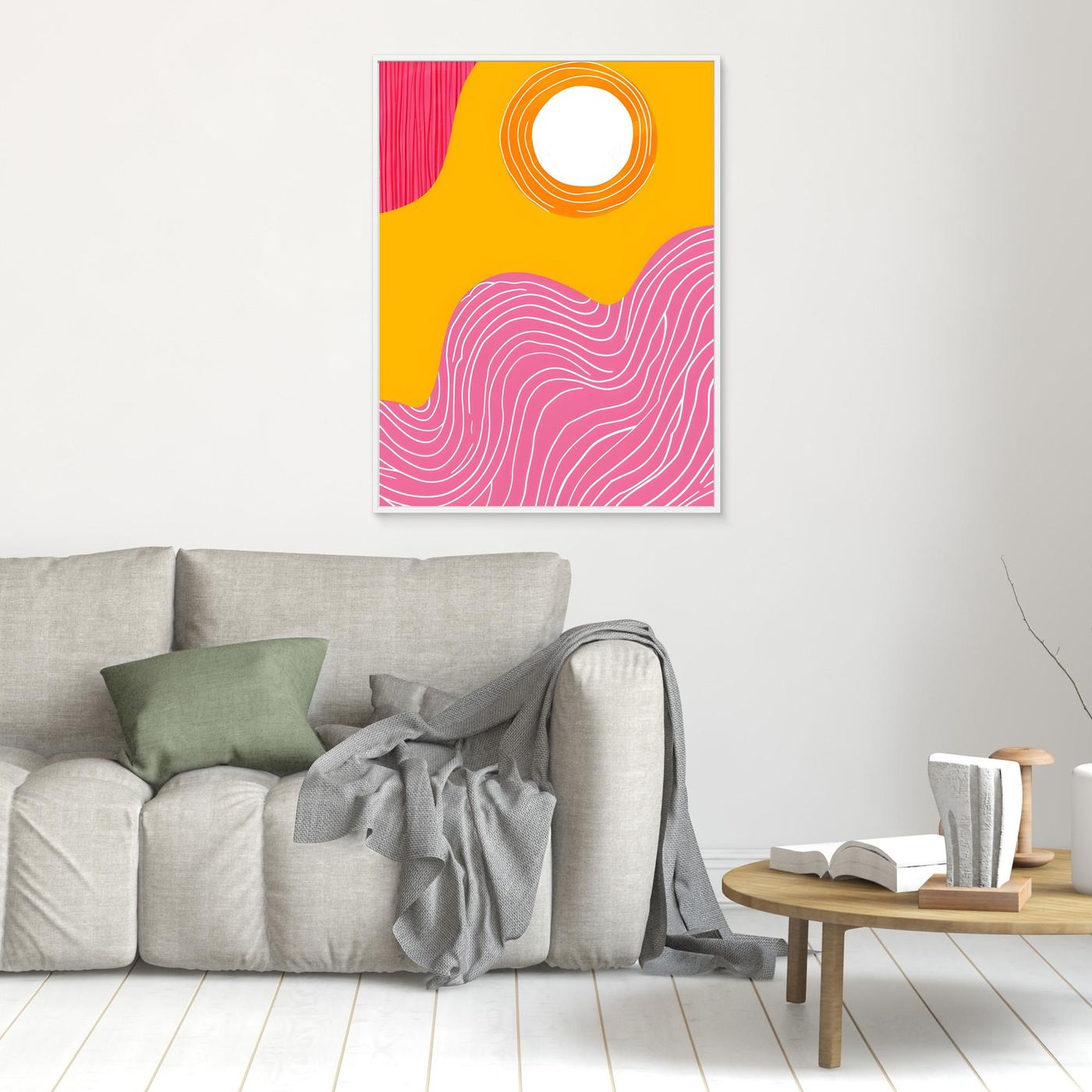 Abstract Pink and Golden Swirl Brush Pattern Background